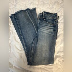 Frayed Hem Blue Jeans